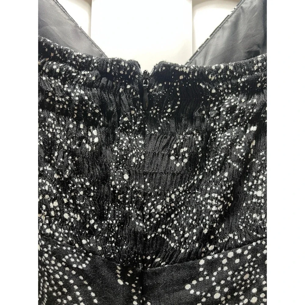 Vintage Madison Leigh Dress 8P 60s Style Black Beaded Flowy V Neck Adjustable - Picture 4 of 8